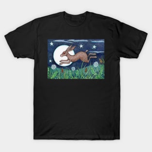 Hare Running in Colour T-Shirt